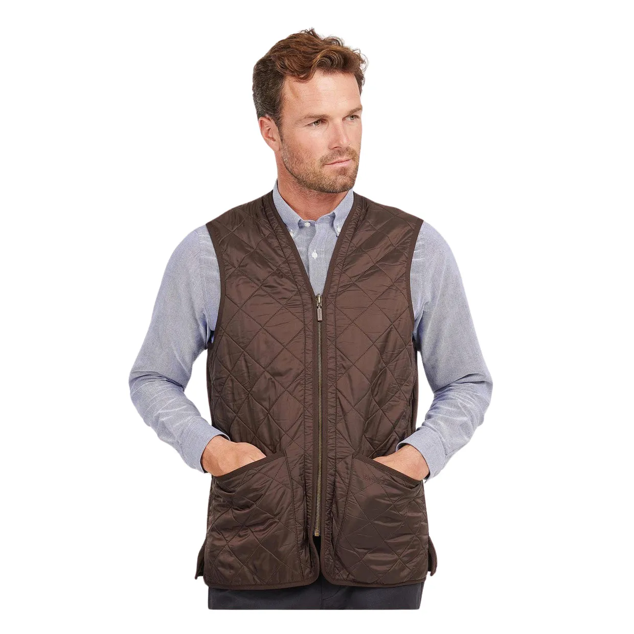 Gilet Uomo Barbour Polarquilt Zip-In Liner Marrone