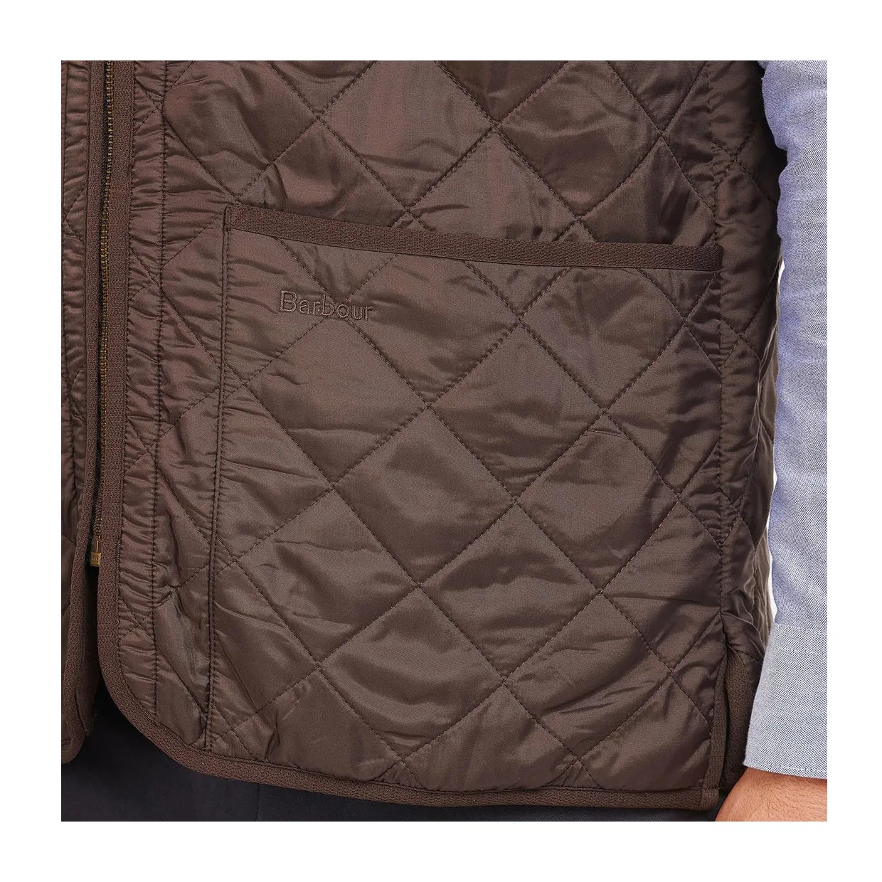 Gilet Uomo Barbour Polarquilt Zip-In Liner Marrone