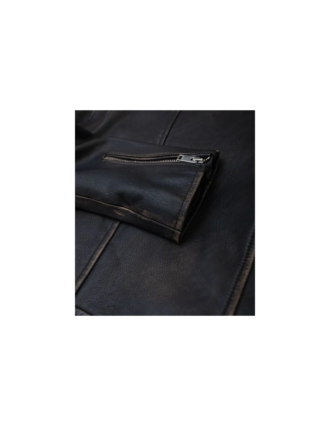 Giubbino nero pelle uomo Slhromeo Selected