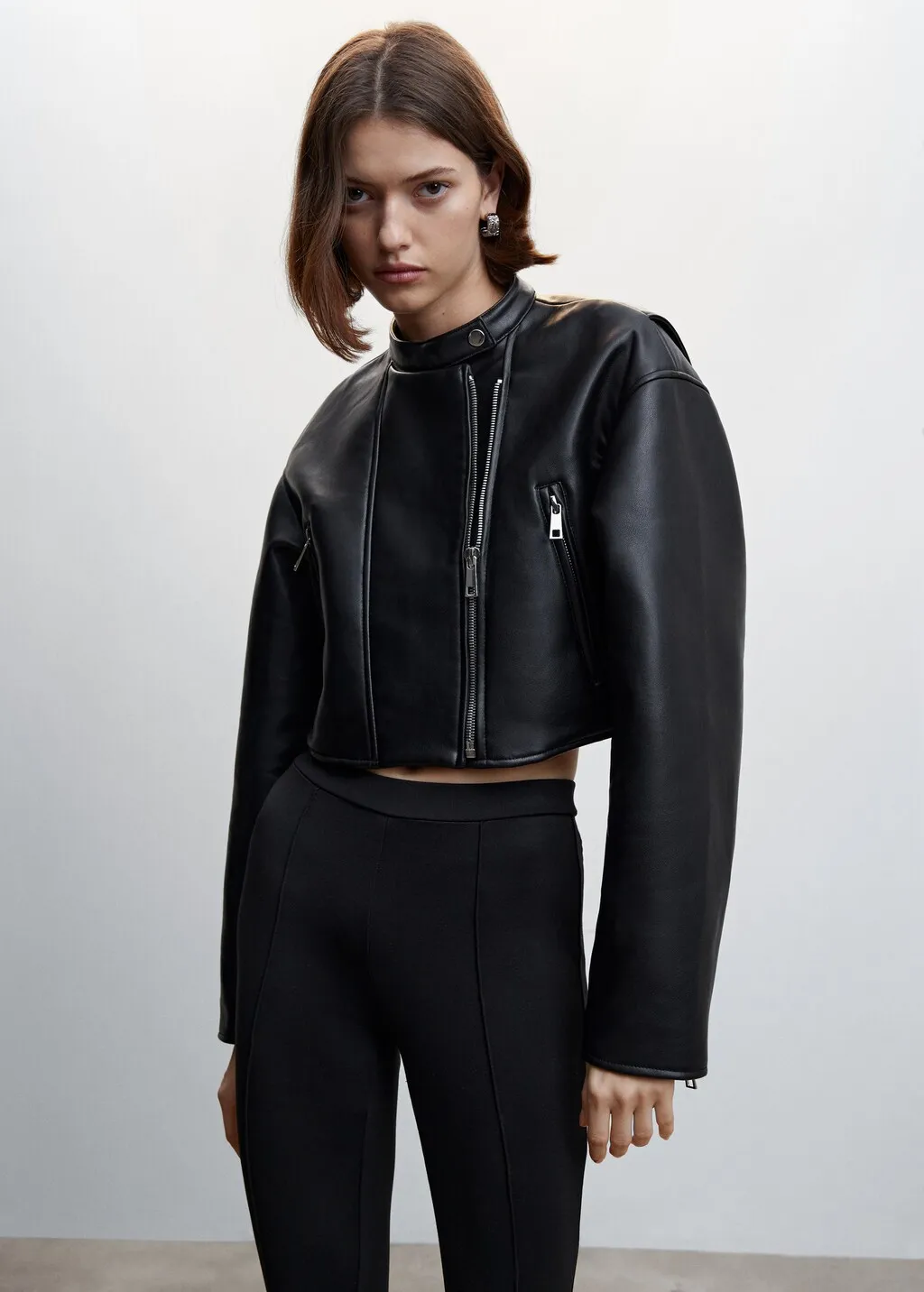 Giubbotto biker similpelle