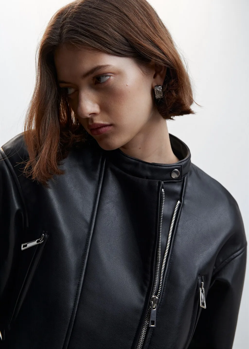 Giubbotto biker similpelle