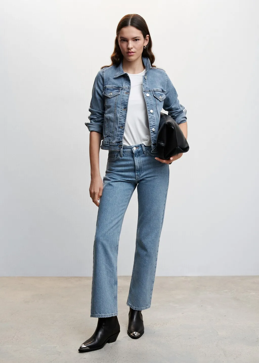 Giubbotto denim tasche