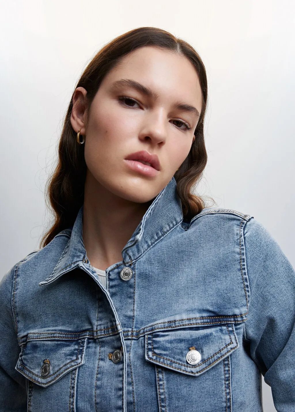 Giubbotto denim tasche
