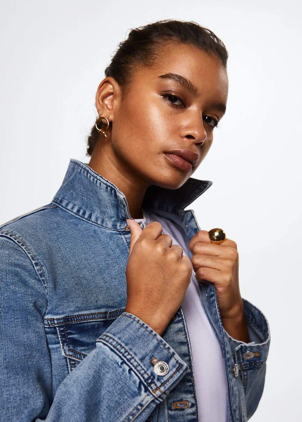 Giubbotto denim tasche