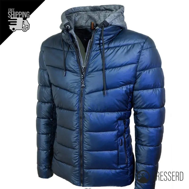 Giubbotto Uomo Invernale Dresserd Cappuccio Smontabile Felpa Giubbini Casual