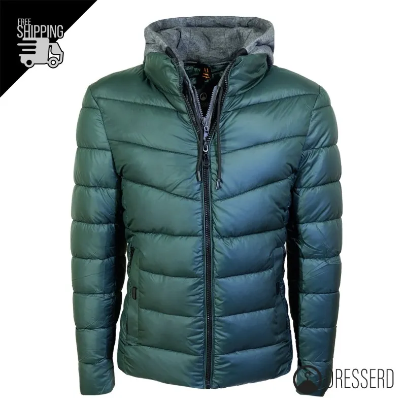 Giubbotto Uomo Invernale Dresserd Cappuccio Smontabile Felpa Giubbini Casual