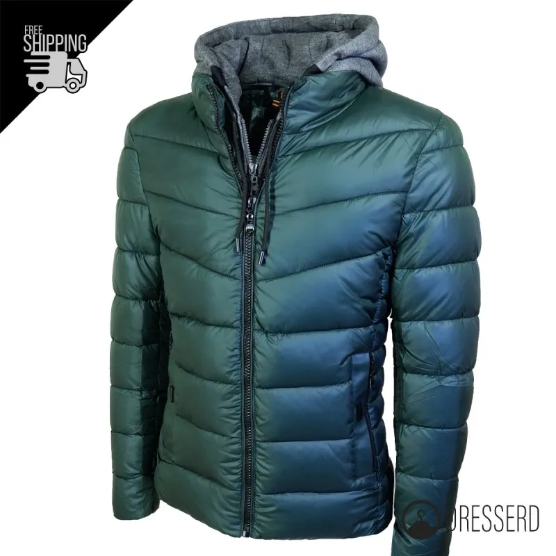 Giubbotto Uomo Invernale Dresserd Cappuccio Smontabile Felpa Giubbini Casual