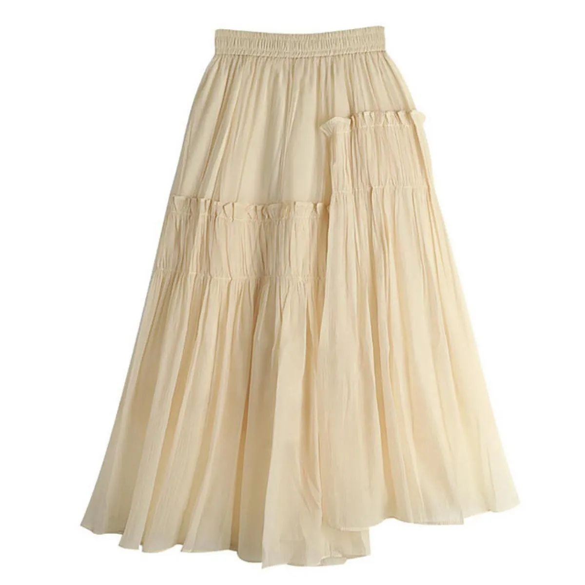 Gonna arricciata dal design elegante irregolare da donna Moda elastica a vita alta Gonne a pieghe a pieghe rosa 2023 Estate K266