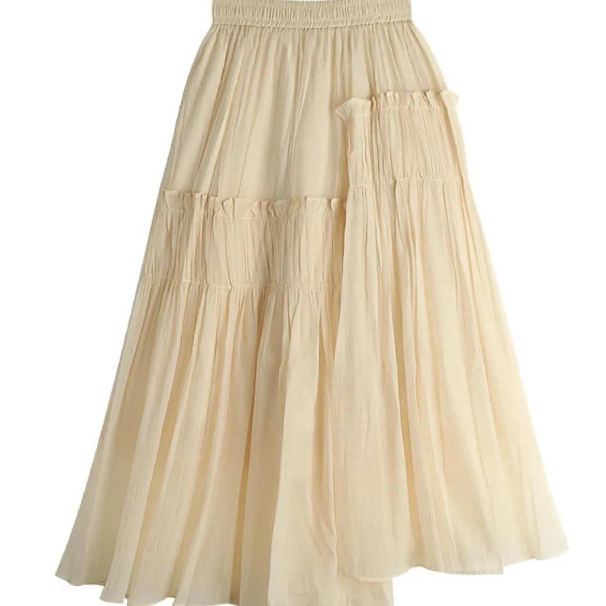 Gonna arricciata dal design elegante irregolare da donna Moda elastica a vita alta Gonne a pieghe a pieghe rosa 2023 Estate K266