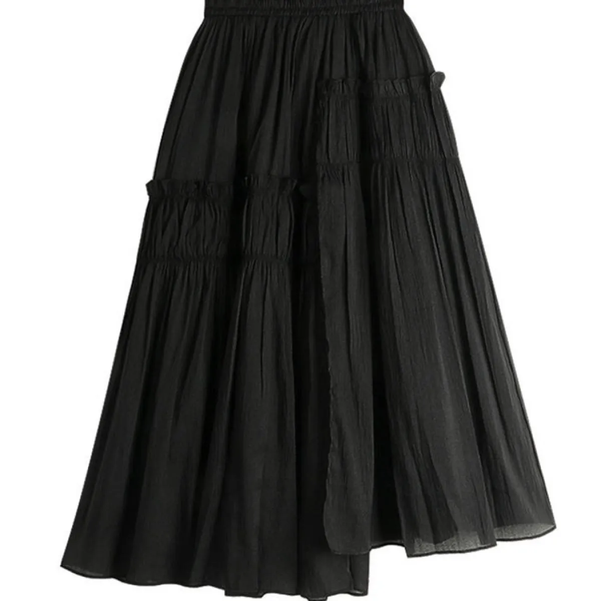 Gonna arricciata dal design elegante irregolare da donna Moda elastica a vita alta Gonne a pieghe a pieghe rosa 2023 Estate K266