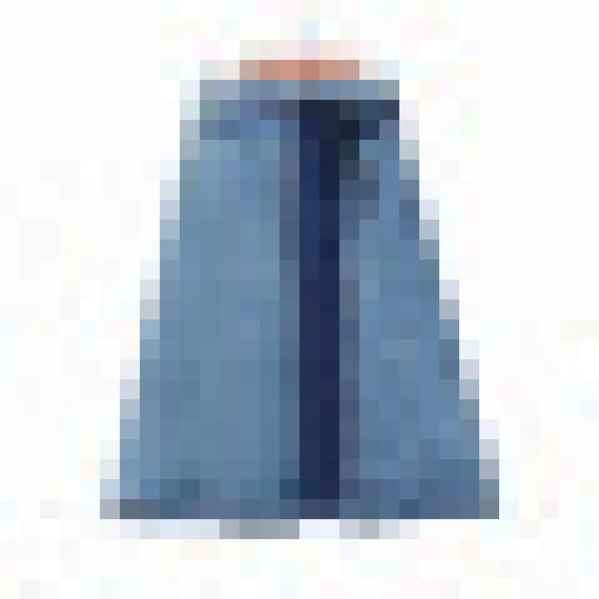 Gonna di jeans a vita alta con lacci patchwork a pieghe Qing Mo 2023 Primavera Autunno Nuovo gonna ampia sottile con orlo aperto