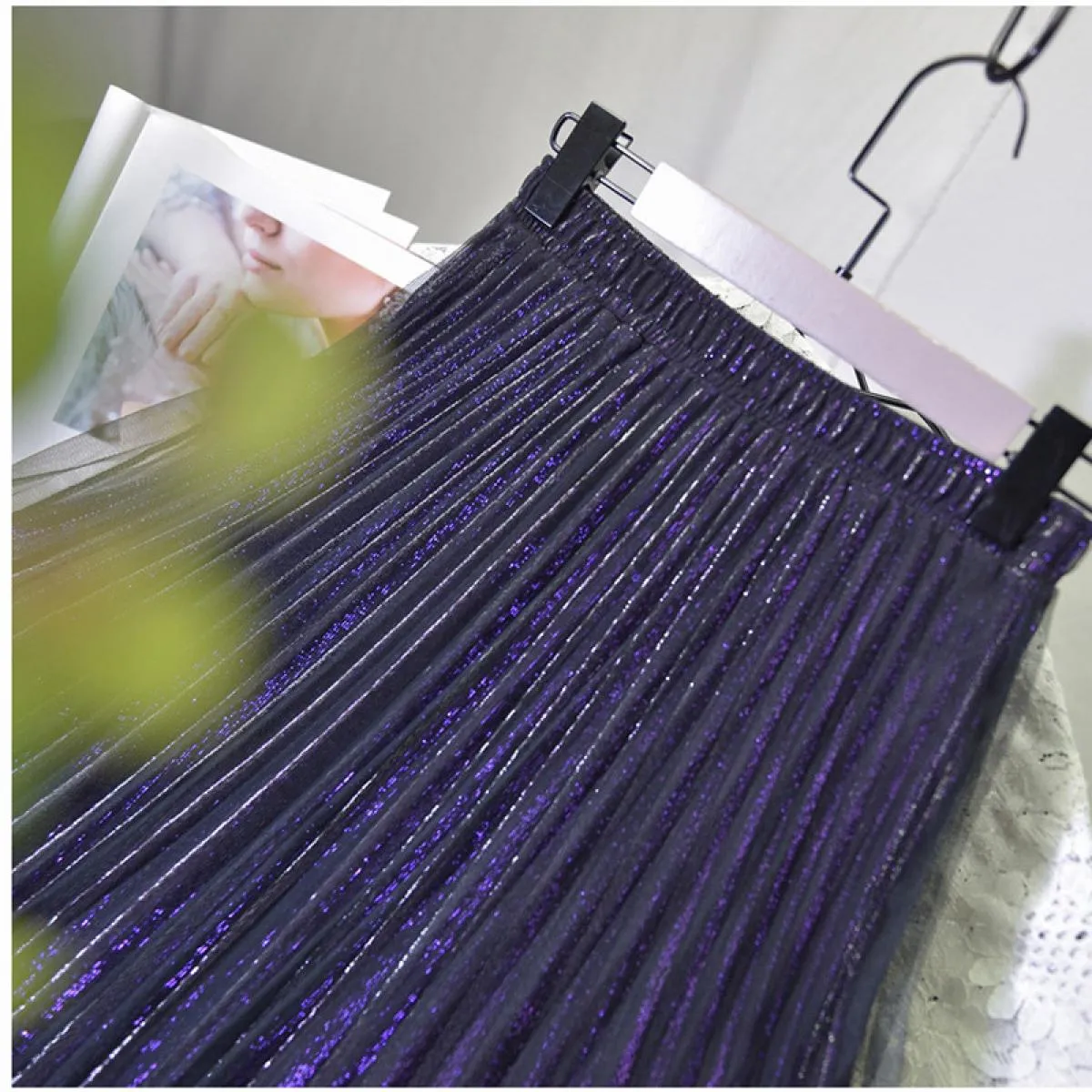 Gonna in tulle brillante a 3 strati da donna Gonna a tutù scintillante a vita alta da donna Gonna midi in rete a pieghe Saias Sp