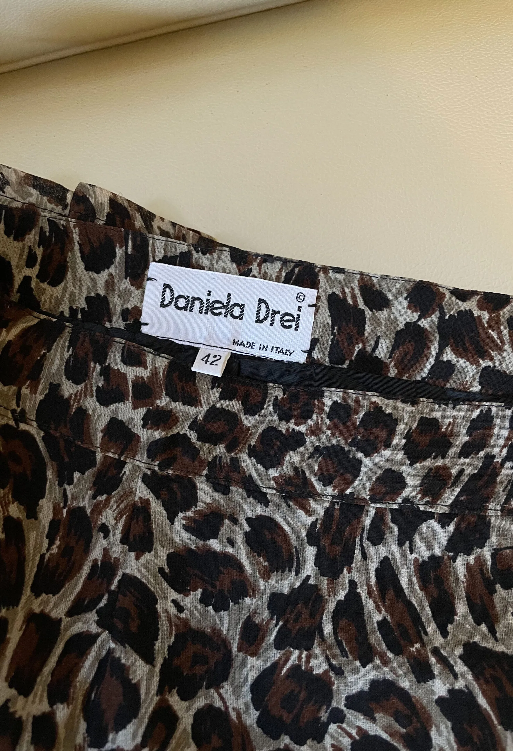 Gonna leopardata a pieghe vintage anni ’80