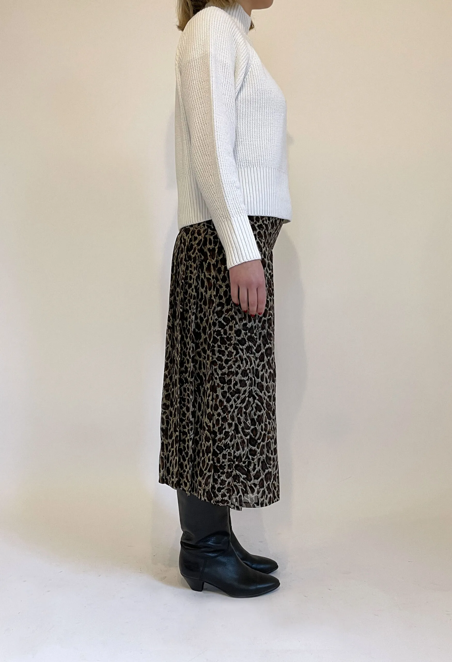 Gonna leopardata a pieghe vintage anni ’80