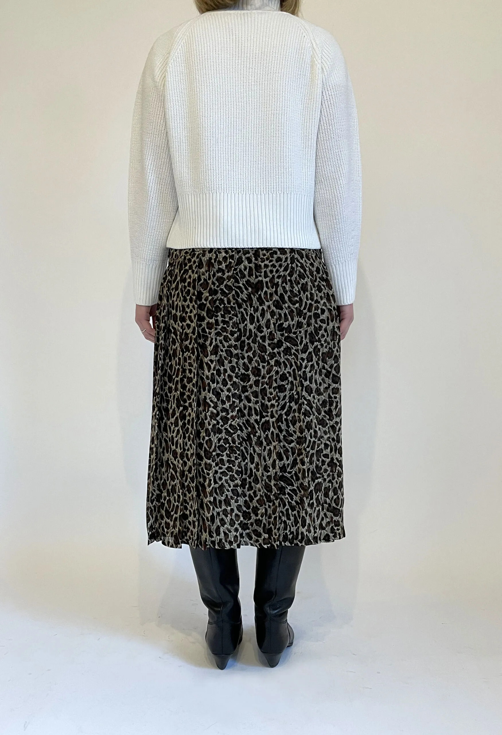 Gonna leopardata a pieghe vintage anni ’80