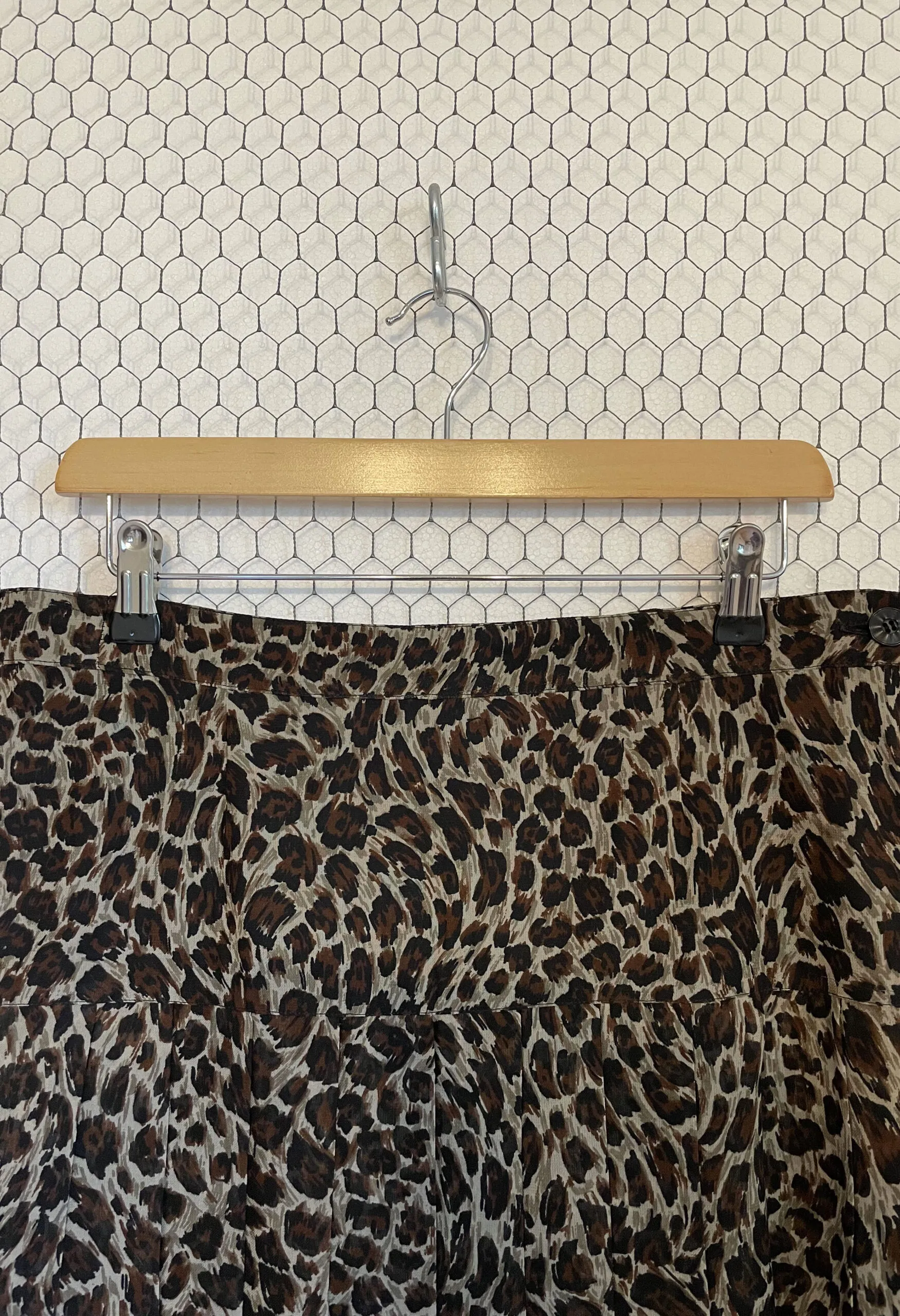 Gonna leopardata a pieghe vintage anni ’80