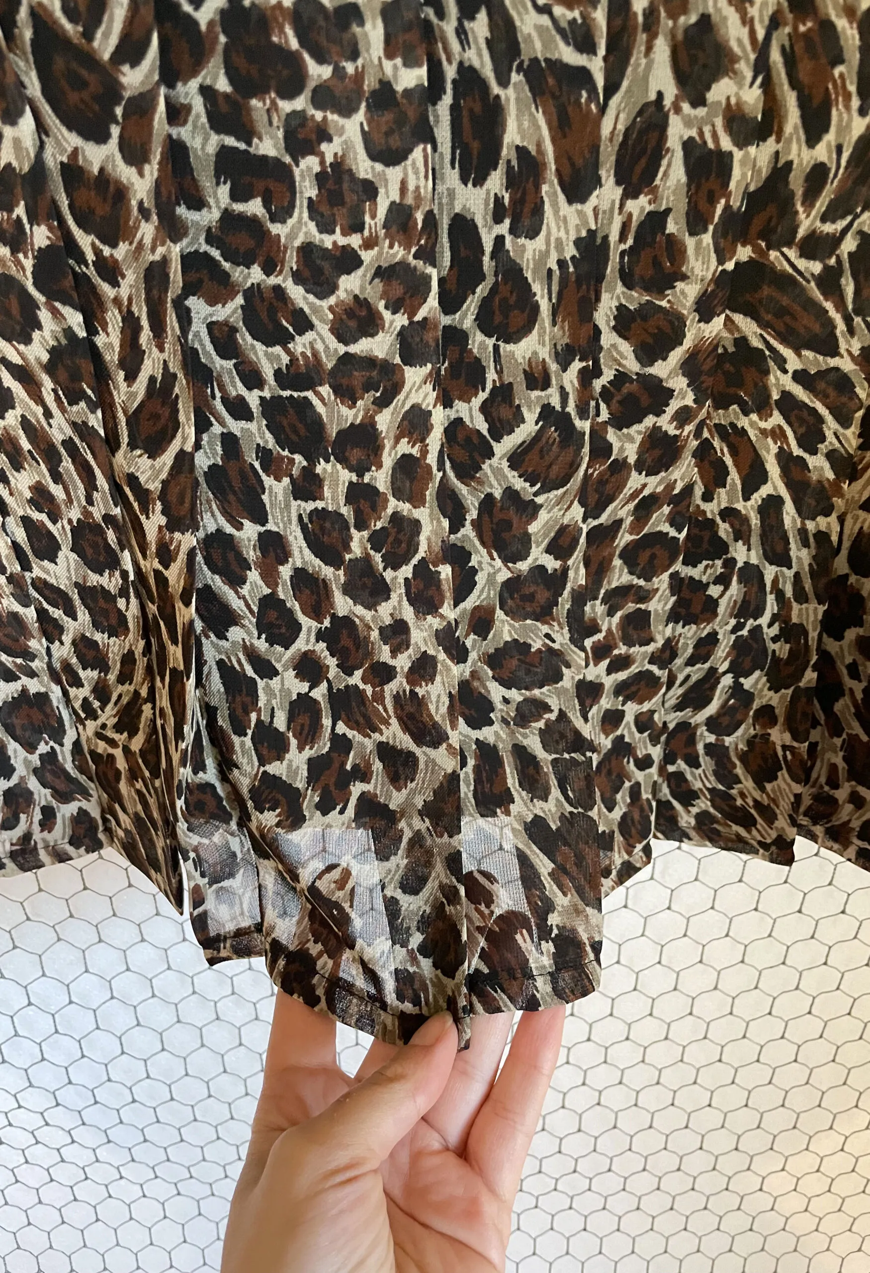 Gonna leopardata a pieghe vintage anni ’80