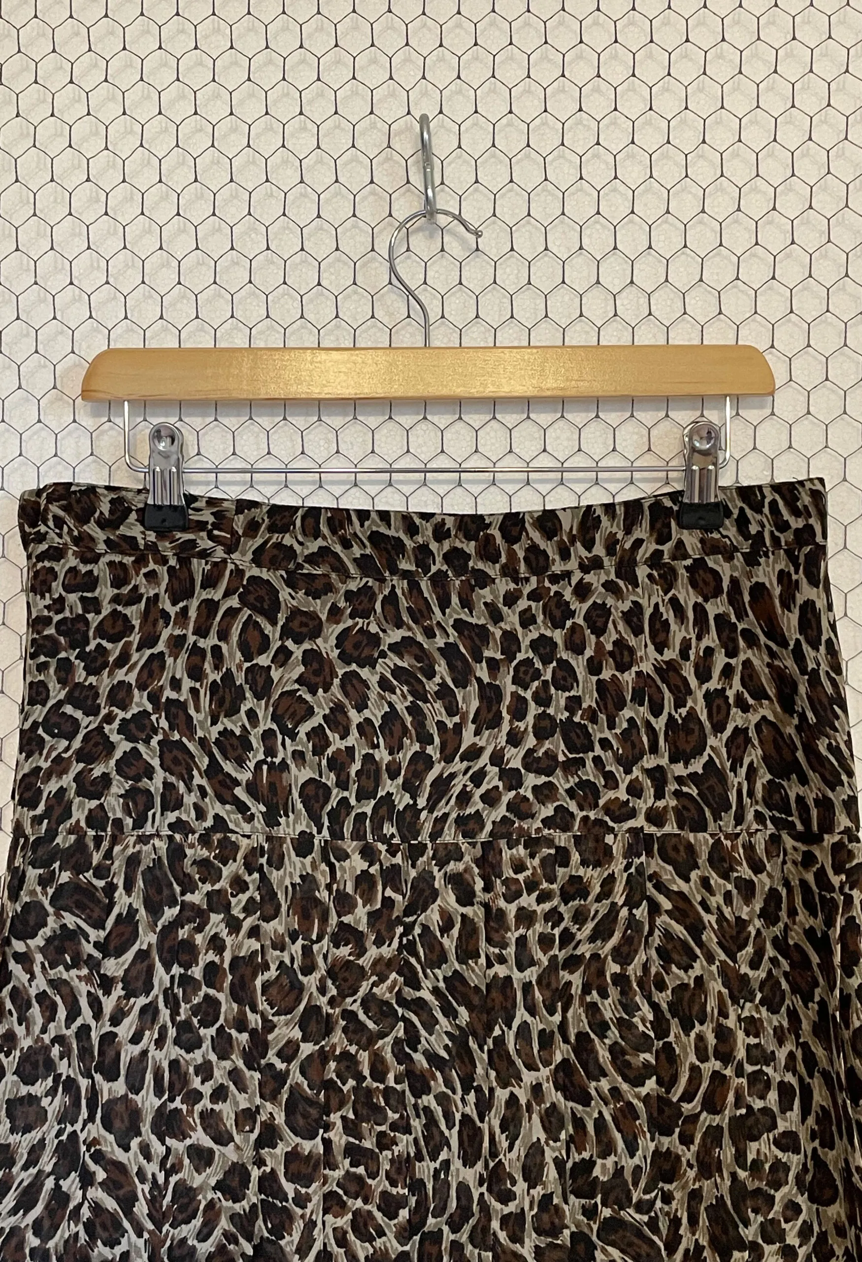 Gonna leopardata a pieghe vintage anni ’80