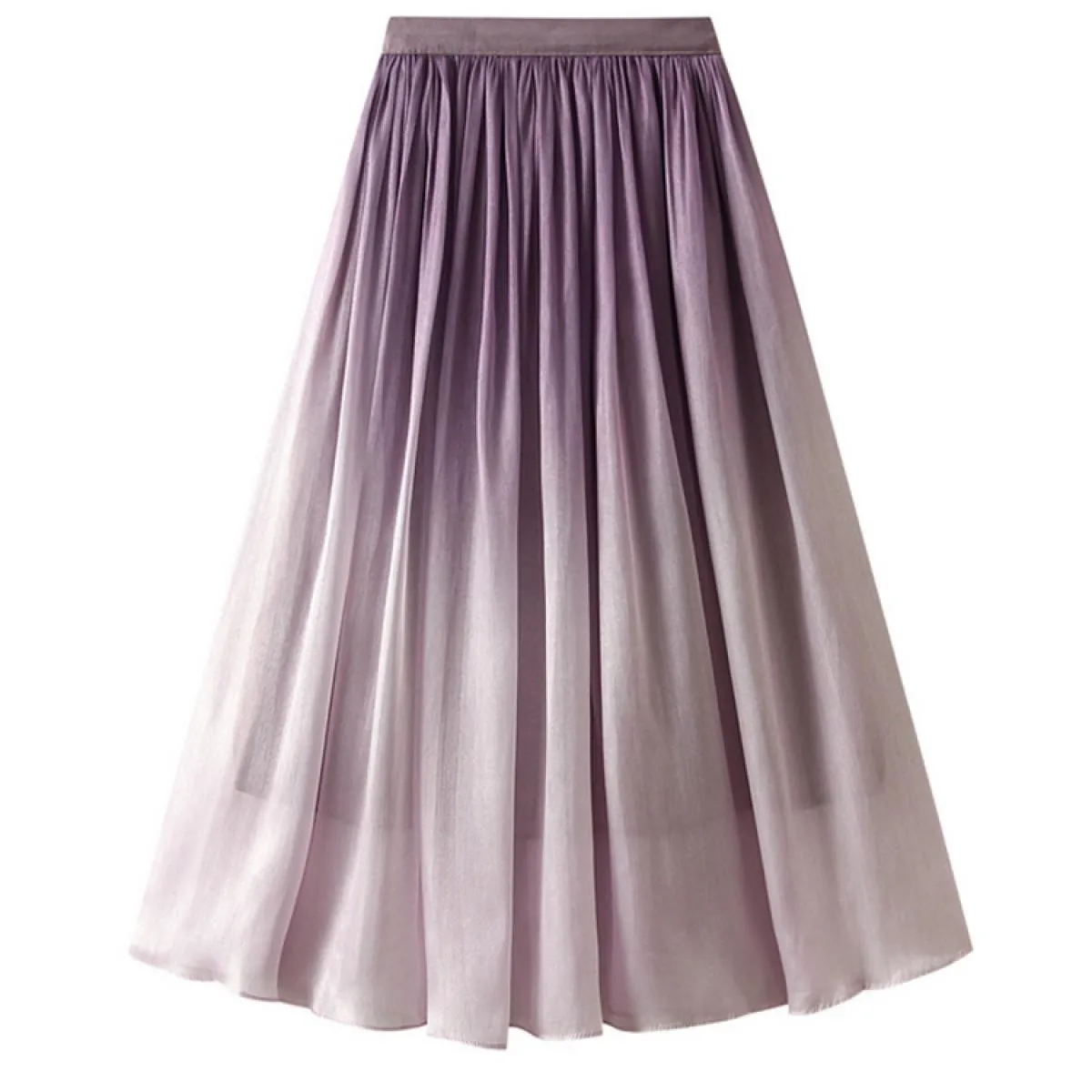 Gonna lunga midi sfumata elegante da donna stile elastico a vita alta a pieghe gonne a pieghe Gonne Gonne 2023 estate K251