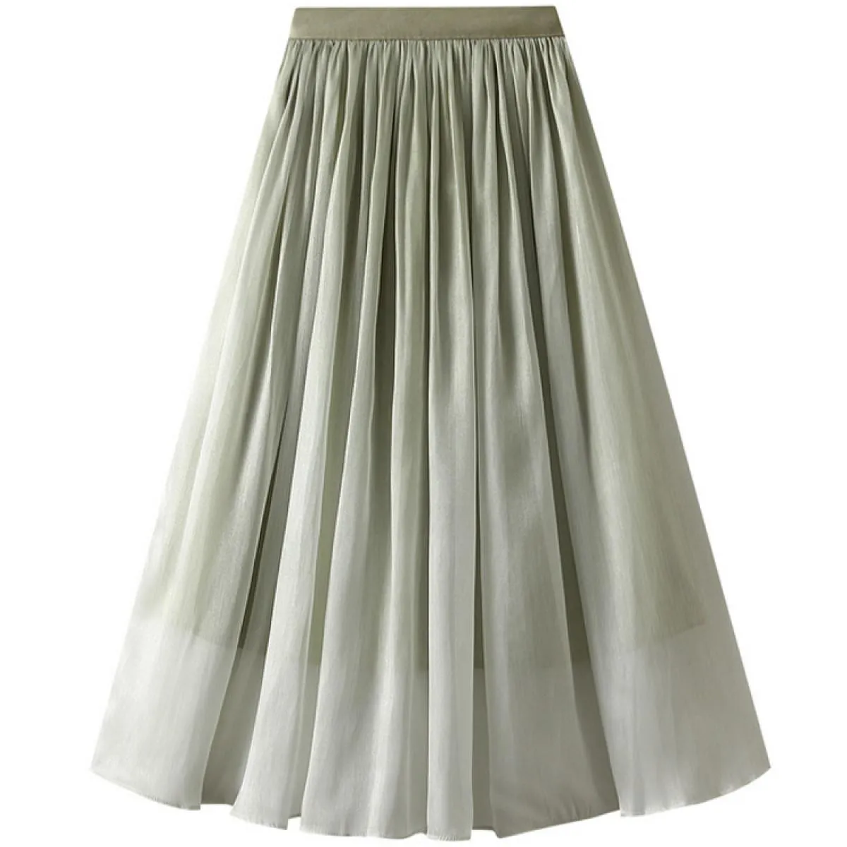 Gonna lunga midi sfumata elegante da donna stile elastico a vita alta a pieghe gonne a pieghe Gonne Gonne 2023 estate K251