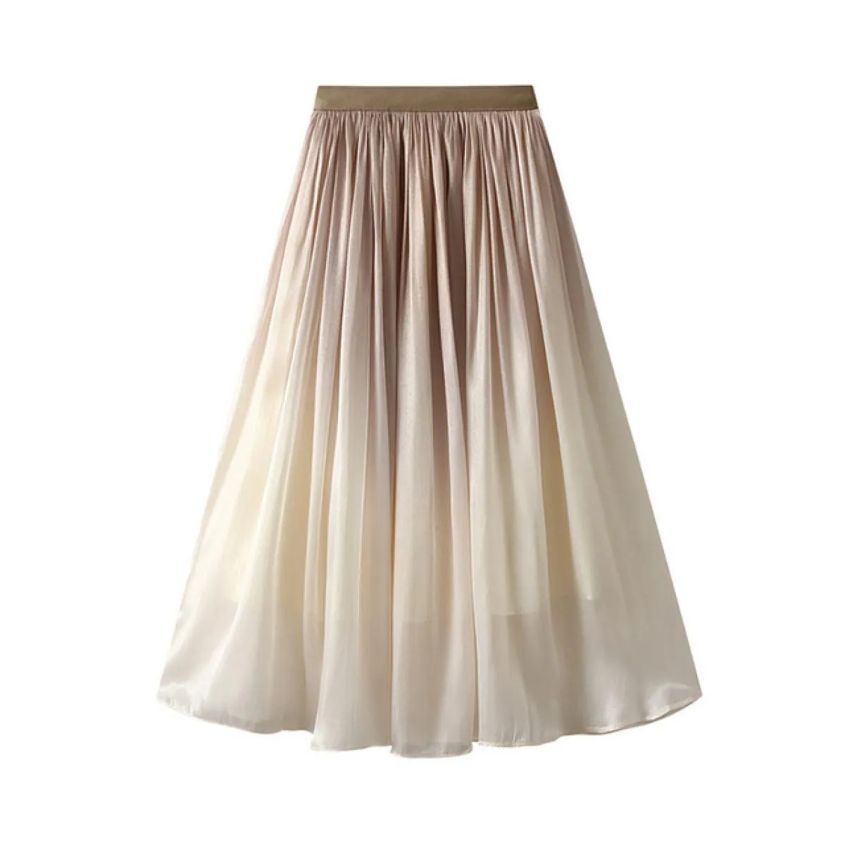 Gonna lunga midi sfumata elegante da donna stile elastico a vita alta a pieghe gonne a pieghe Gonne Gonne 2023 estate K251