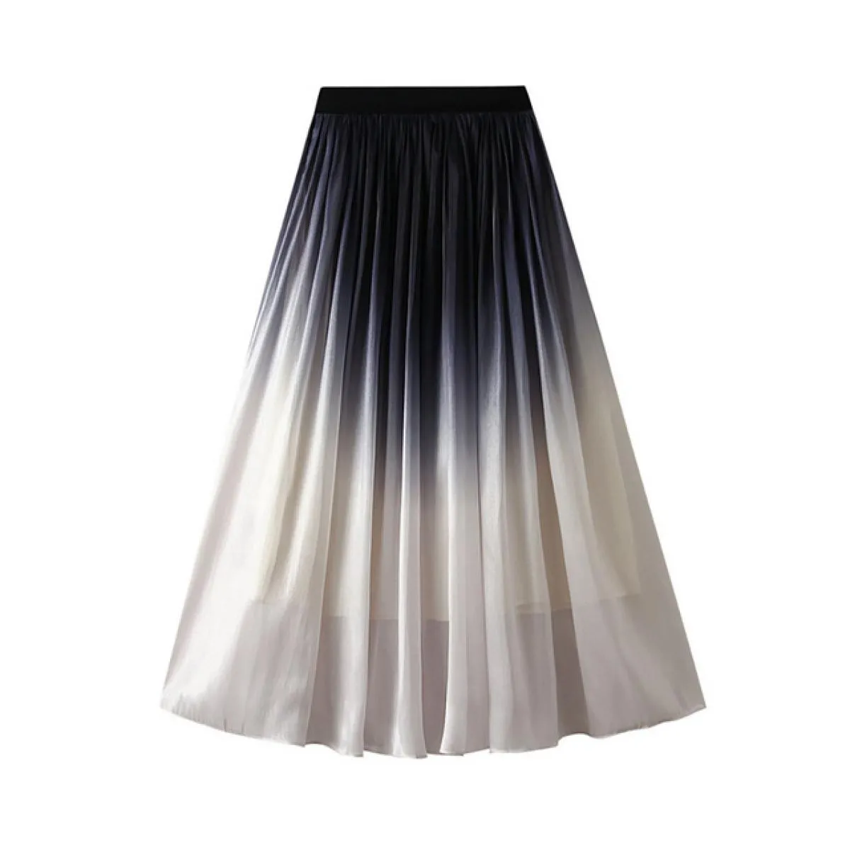 Gonna lunga midi sfumata elegante da donna stile elastico a vita alta a pieghe gonne a pieghe Gonne Gonne 2023 estate K251