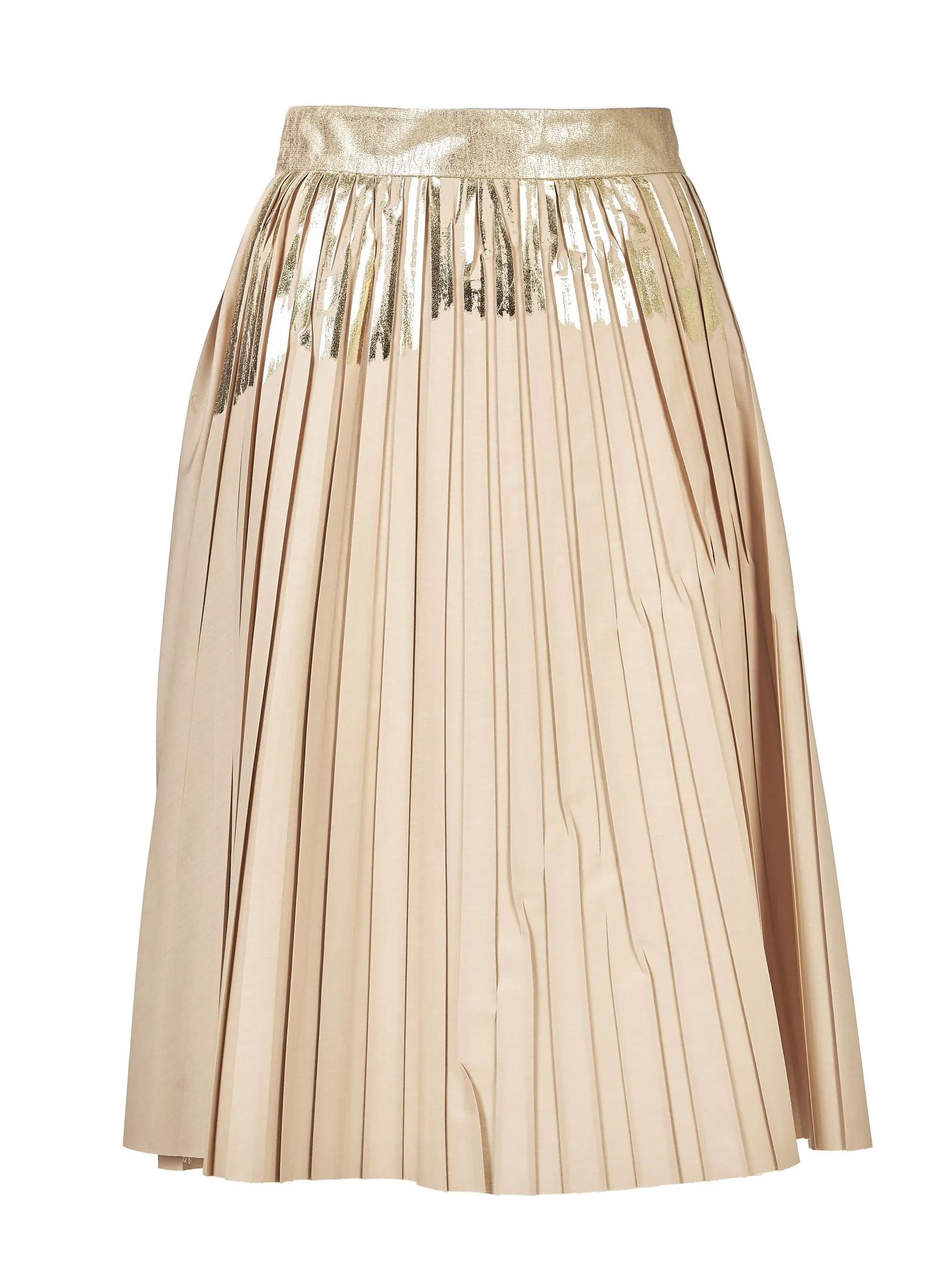 GONNA MIDI BEIGE CON DETTAGLIO FOIL ORO
