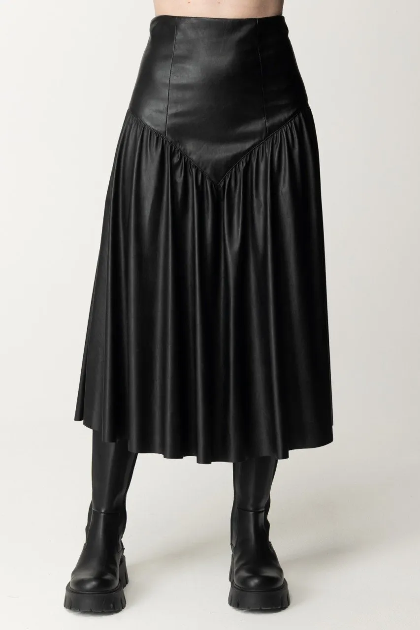 Gonna midi Biba in ecopelle Nero