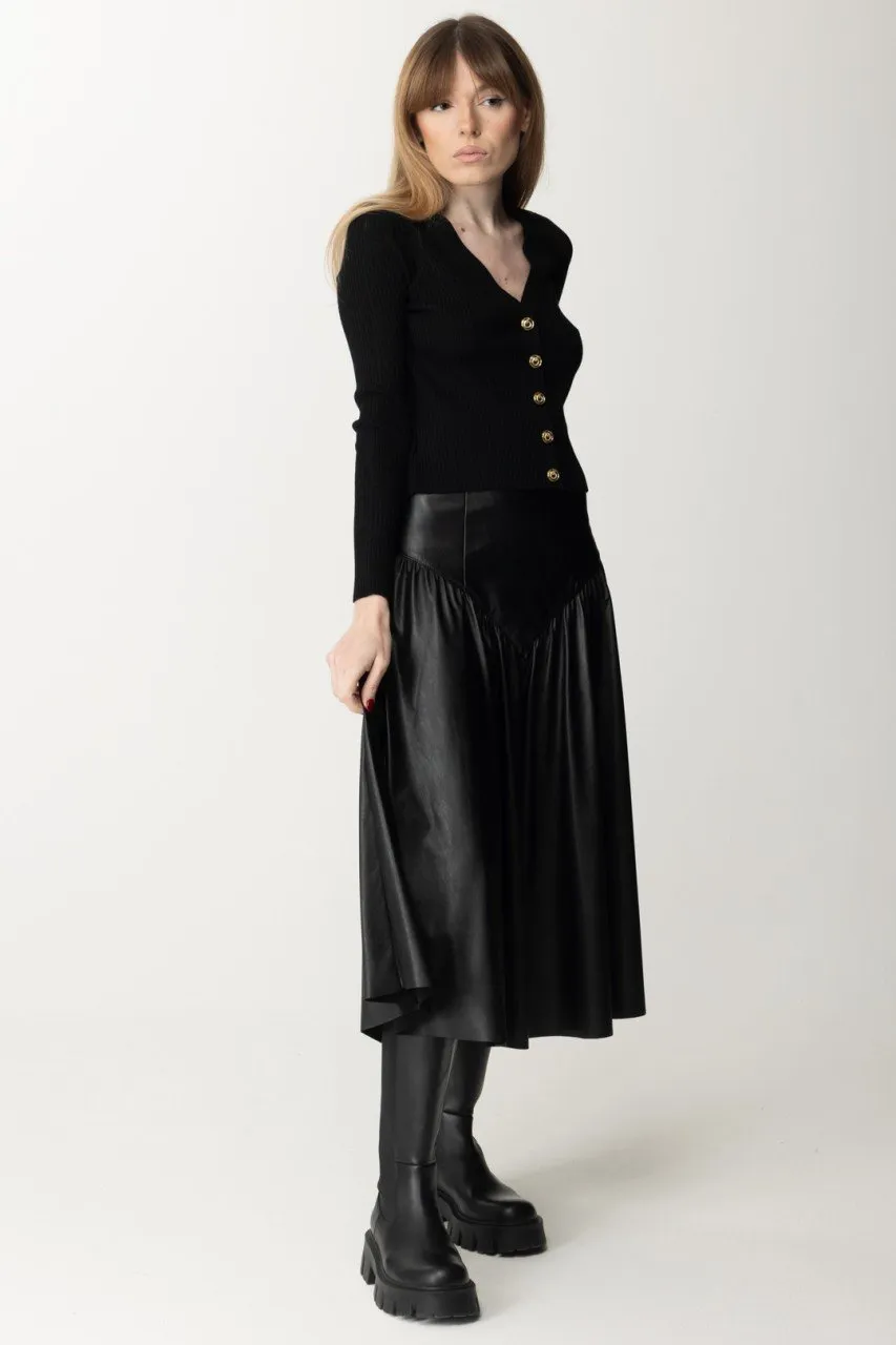 Gonna midi Biba in ecopelle Nero