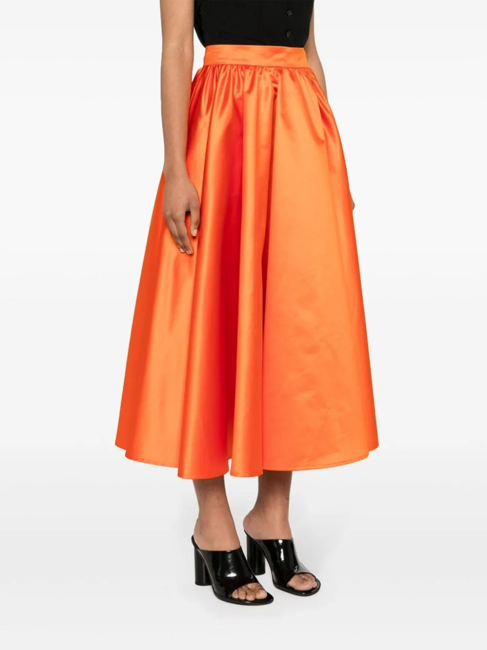 Gonna midi svasata in arancione - donna