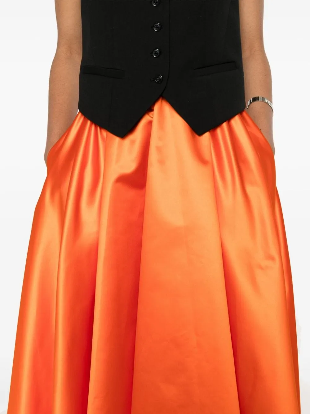 Gonna midi svasata in arancione - donna