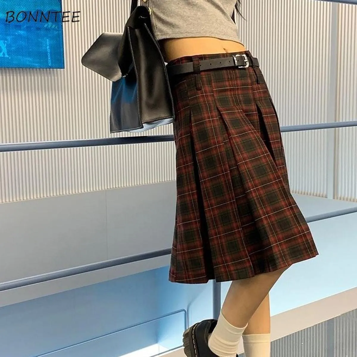 Gonne Donna Vintage Plaid Gonne a pieghe scozzesi vintage Gonne a pieghe