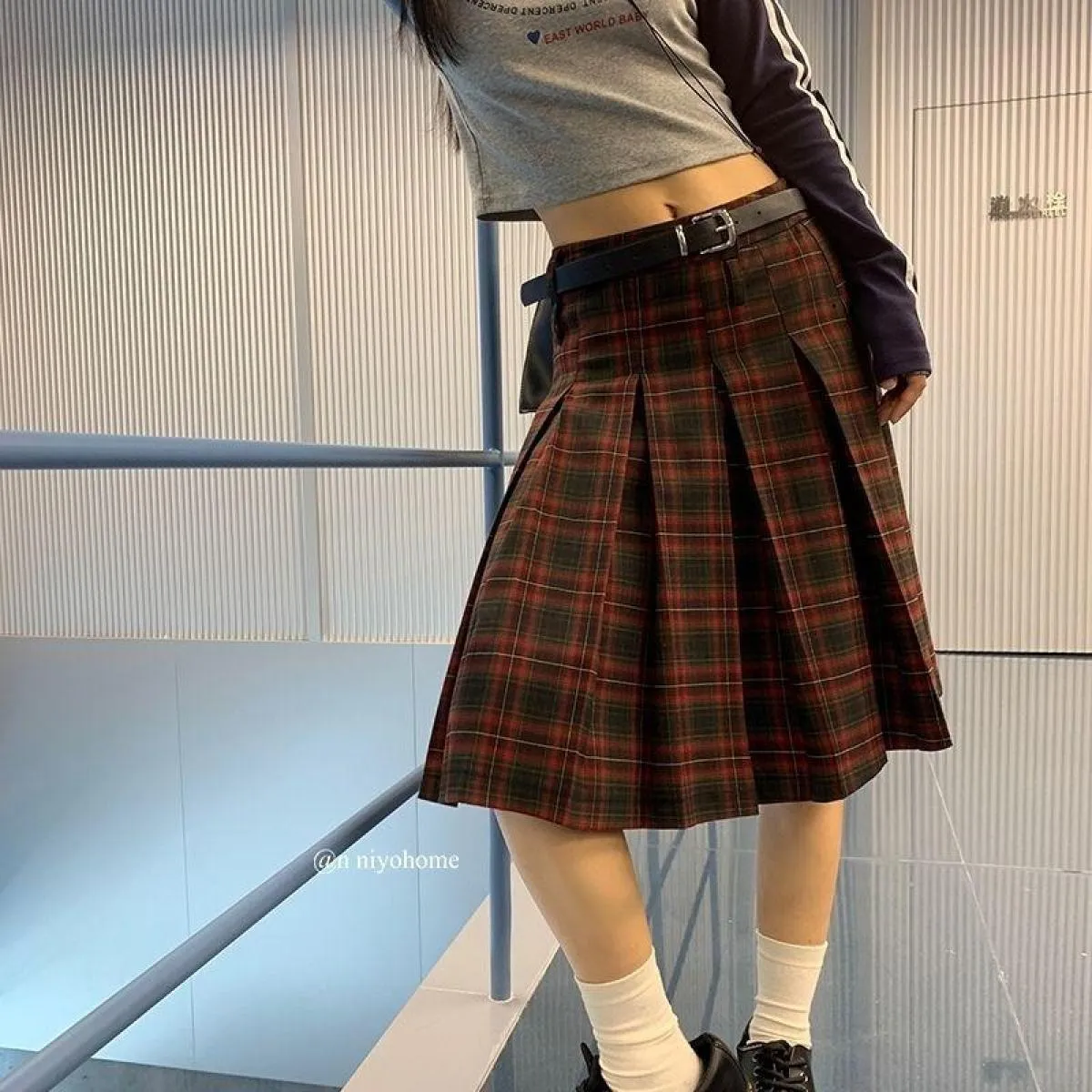 Gonne Donna Vintage Plaid Gonne a pieghe scozzesi vintage Gonne a pieghe