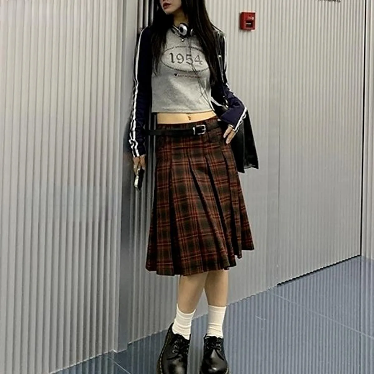 Gonne Donna Vintage Plaid Gonne a pieghe scozzesi vintage Gonne a pieghe