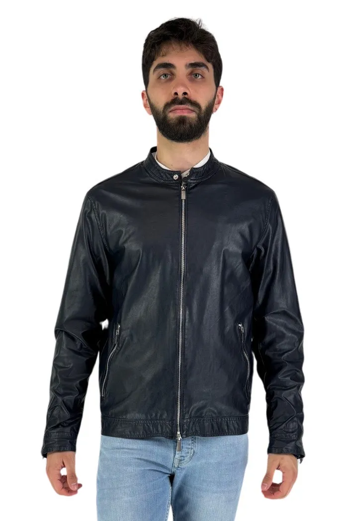 Hamaki-Ho biker con colletto coreano in similpelle gbe1568h