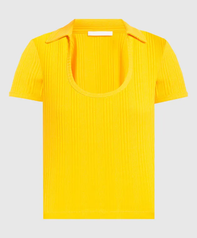 Helmut Lang Maglietta gialla con una cicatrice N04HW507