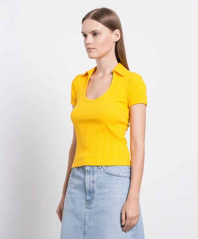 Helmut Lang Maglietta gialla con una cicatrice N04HW507