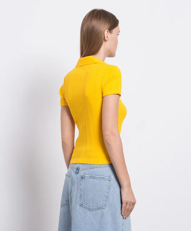 Helmut Lang Maglietta gialla con una cicatrice N04HW507