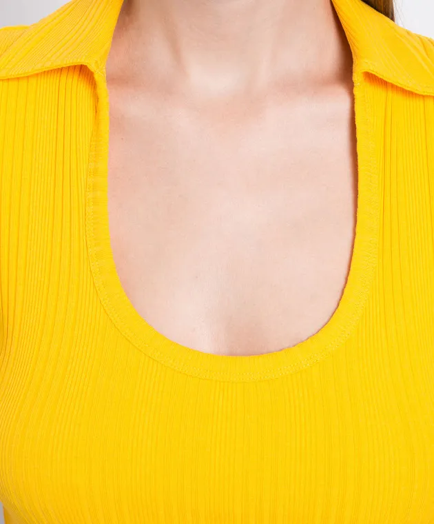 Helmut Lang Maglietta gialla con una cicatrice N04HW507