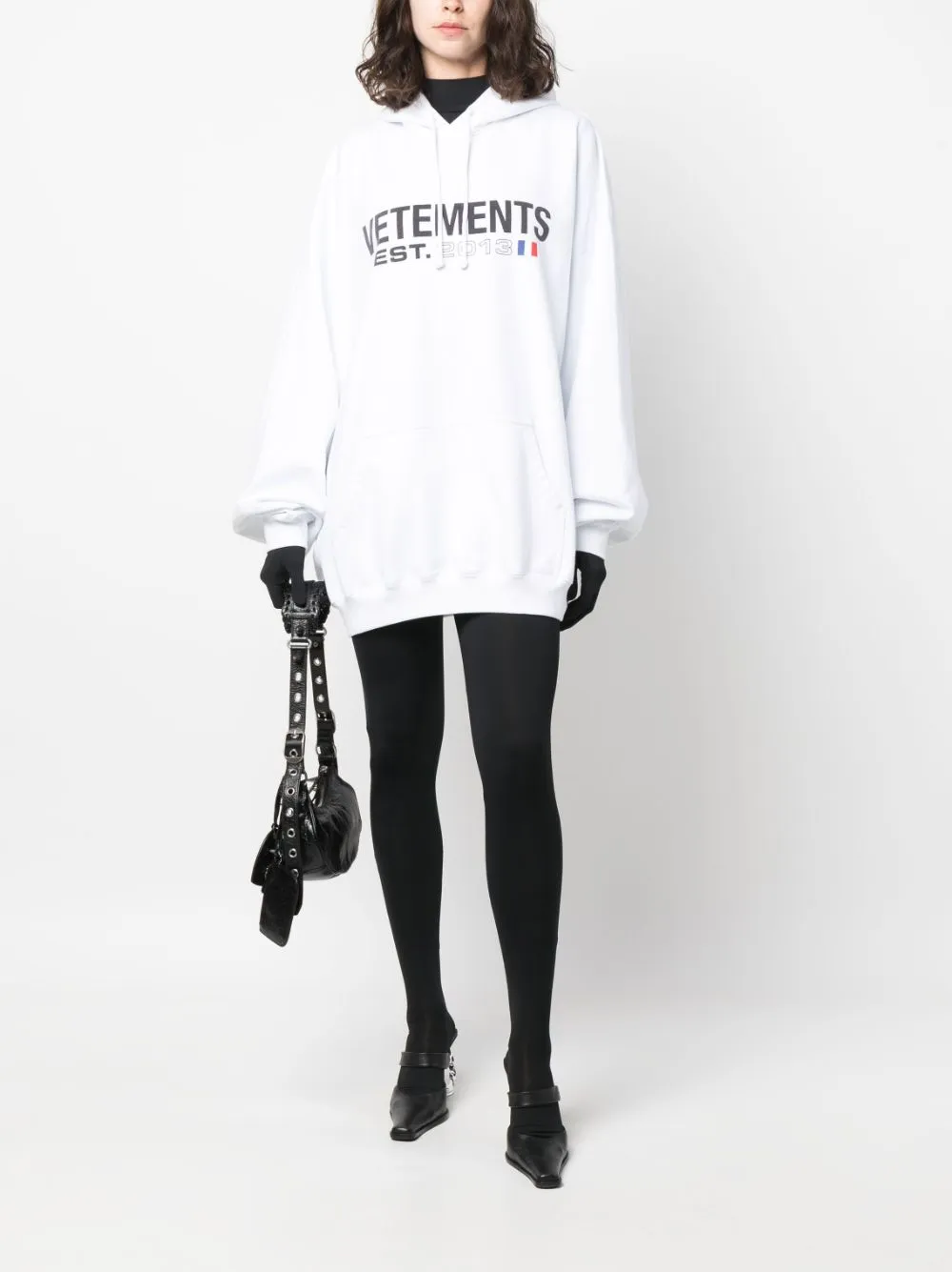 hoodie bianca con logo stampato