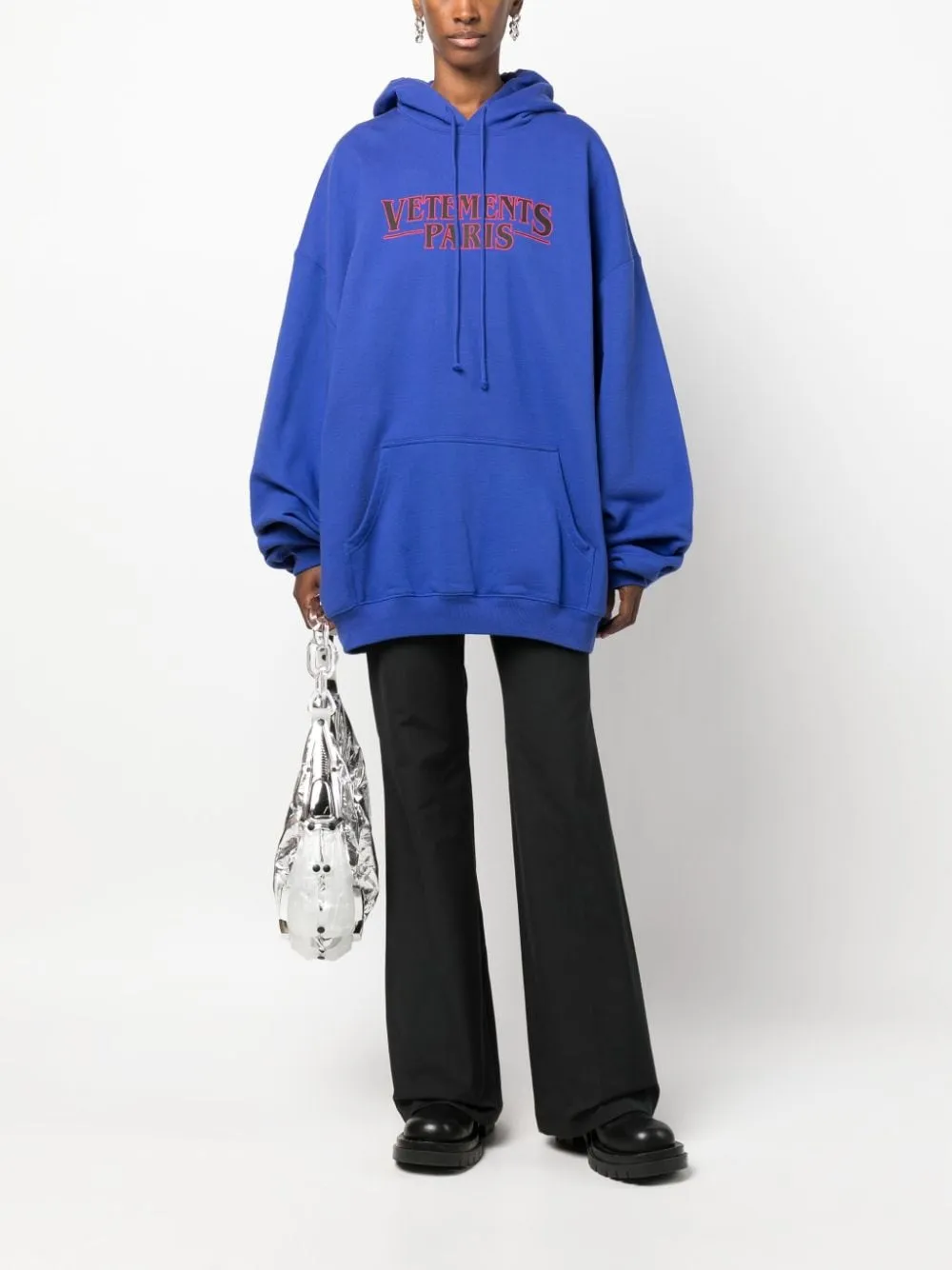 hoodie blu royal con logo