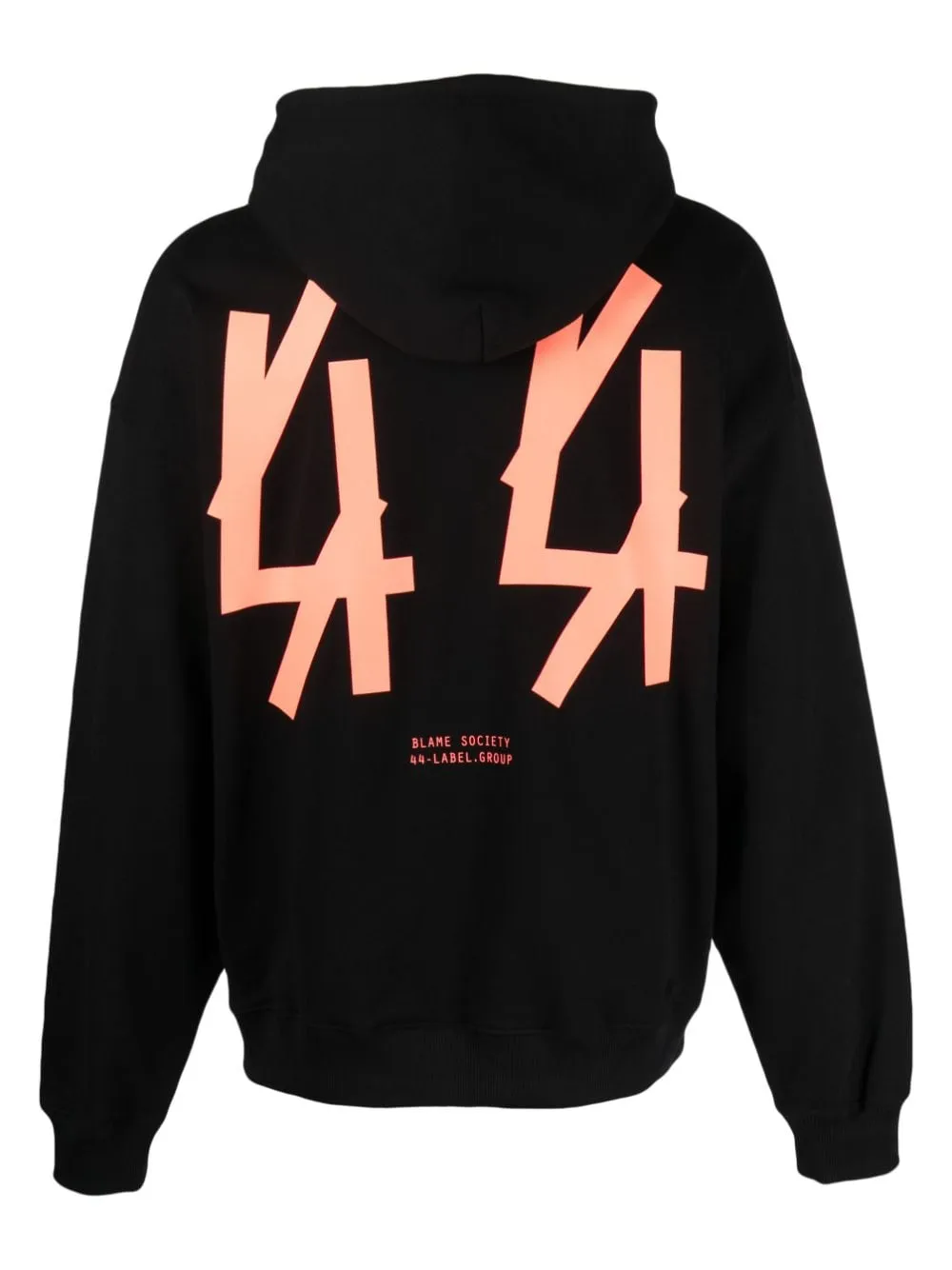 hoodie nera con logo pesca