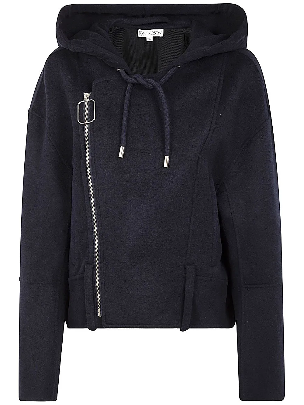 JW ANDERSON HOODED BIKER JACKET DOUBLE FACE