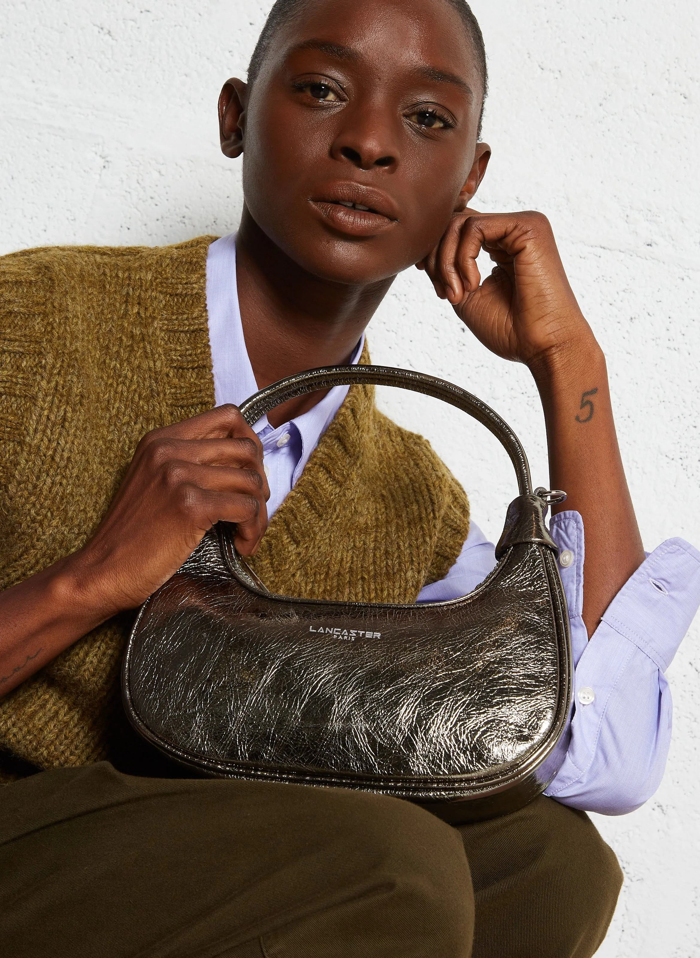  LANCASTER PARIS   AURA - Borsa a mano in pelle | Argento 