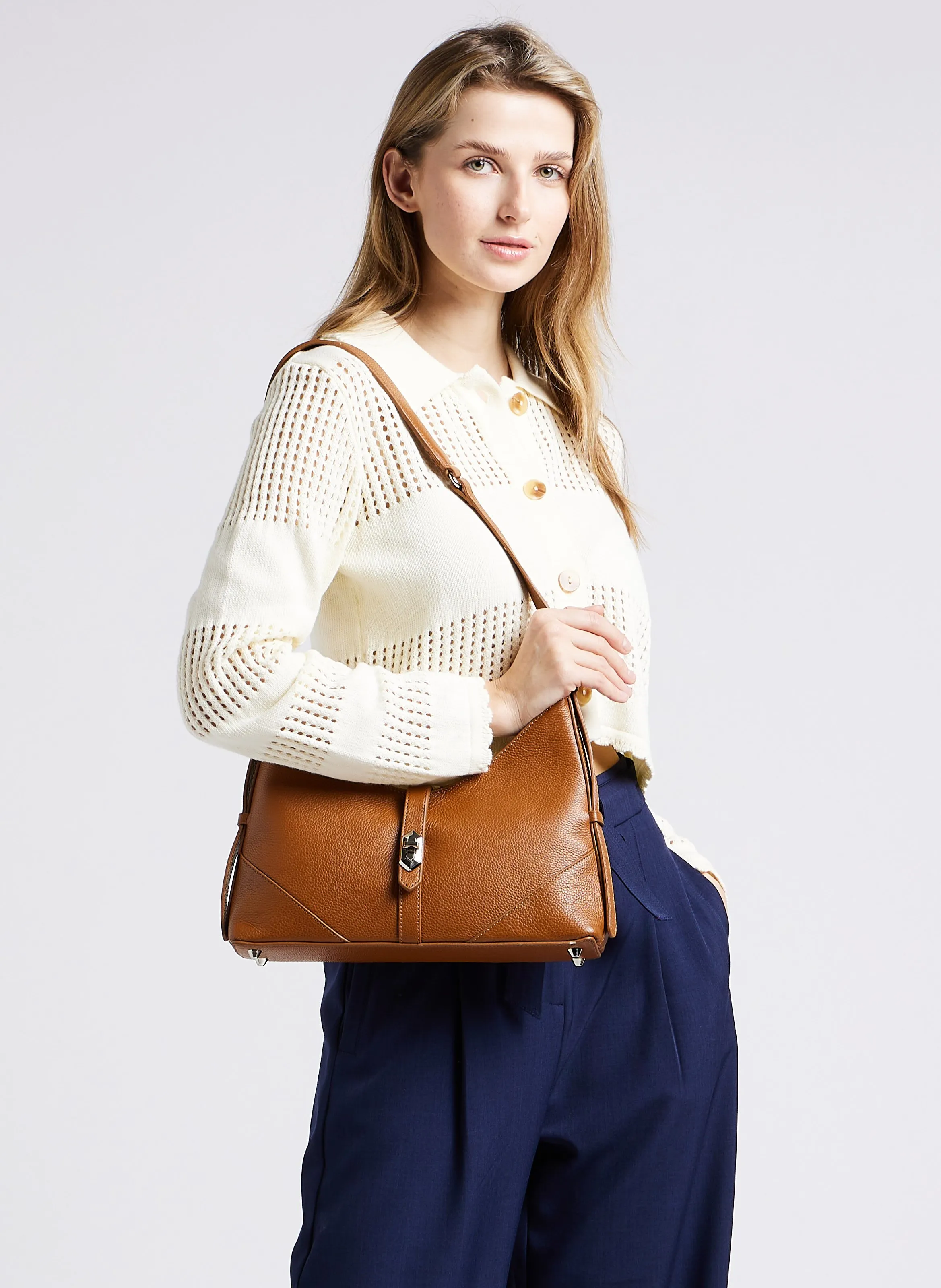  LANCASTER PARIS   MILANO DELTA - Borsa hobo in pelle martellata | Marrone