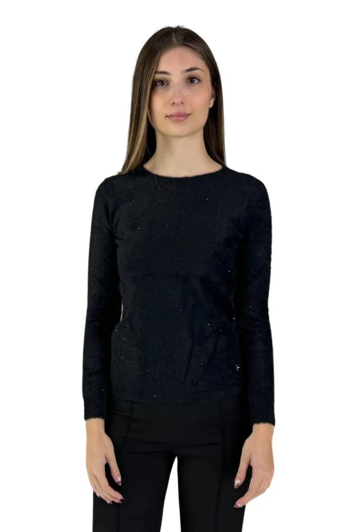 Lolita maglia girocollo in pelliccia con paillettes lo24103w