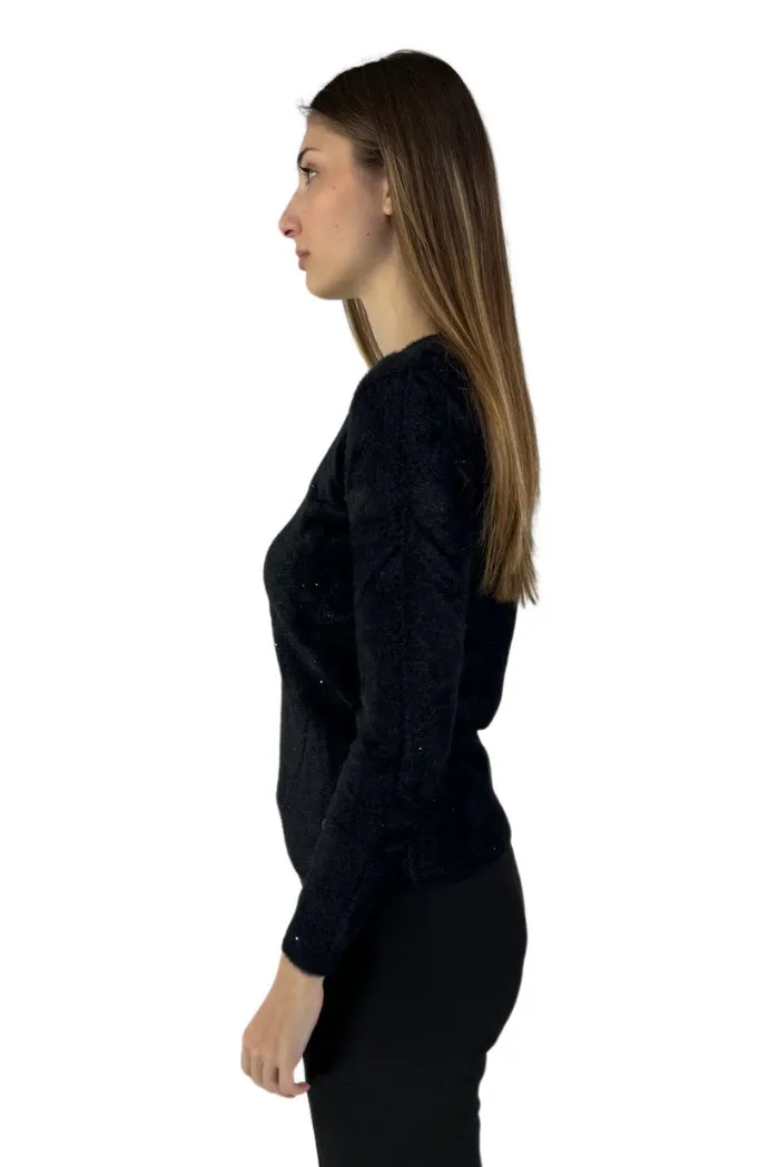 Lolita maglia girocollo in pelliccia con paillettes lo24103w