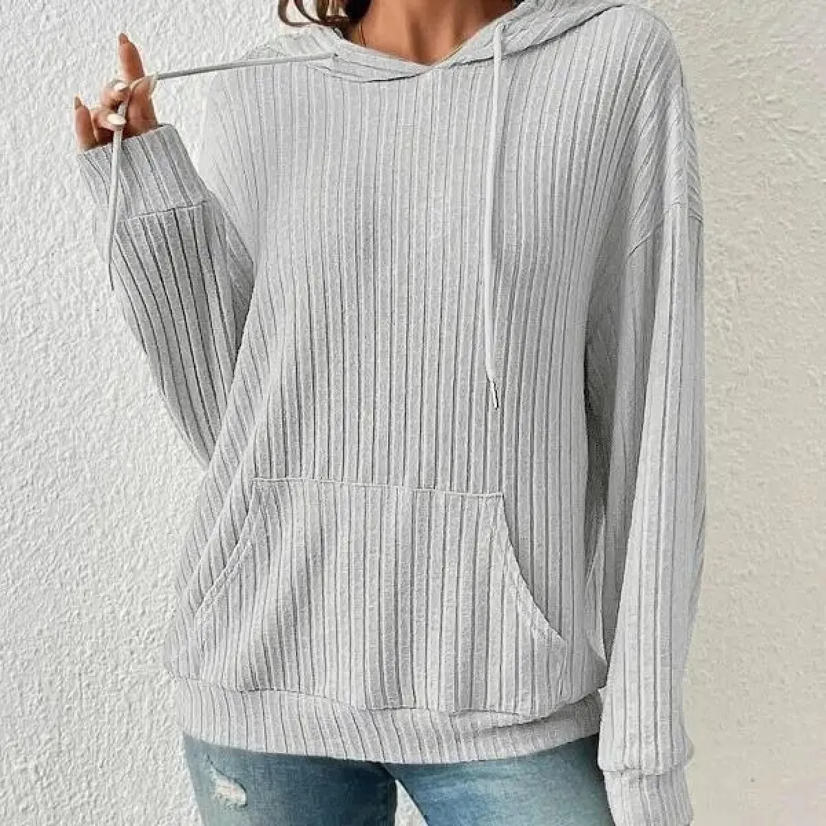 Maglieria da donna autunno nuova con cappuccio tasca a marsupio con cappuccio 2023 felpa abbigliamento invernale donna