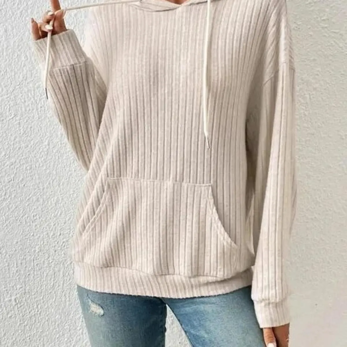 Maglieria da donna autunno nuova con cappuccio tasca a marsupio con cappuccio 2023 felpa abbigliamento invernale donna
