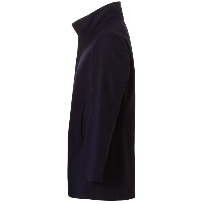 Mario Fiorenzo Cappotto invernale in lana con bordo in pelliccia staccabile Blu scuro